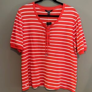 Lauren Ralph Lauren lace up top. Size XXL. NWT